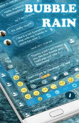 SMS Messages Bubble Rain Theme android App screenshot 1