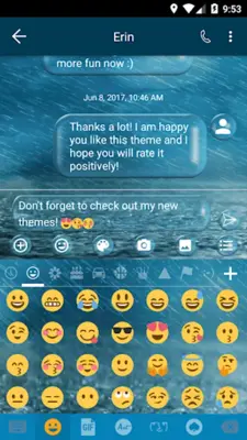 SMS Messages Bubble Rain Theme android App screenshot 2