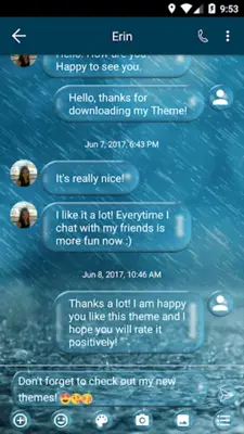 SMS Messages Bubble Rain Theme android App screenshot 4